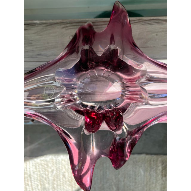 1970s Vintage Murano Cerise Pulled Art Glass Bowl For Sale In Houston - Image 6 of 12
