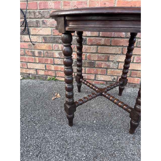 English Antique English Bobbin Twist Side Table For Sale - Image 3 of 10