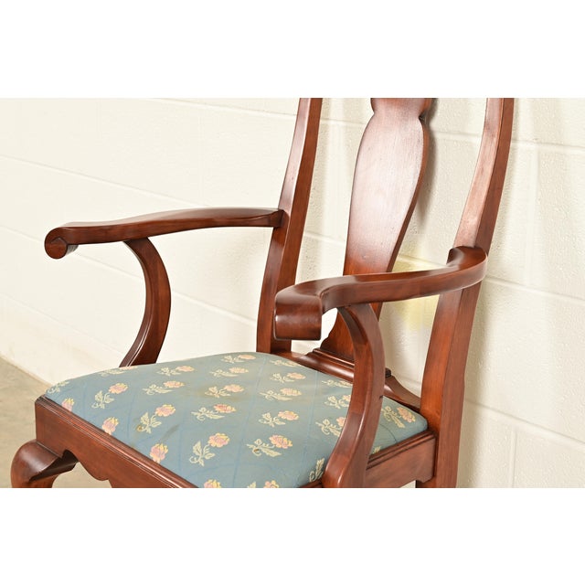 Henkel Harris Queen Anne Solid Cherry Wood Dining Chairs, Set of Ten For Sale - Image 9 of 14
