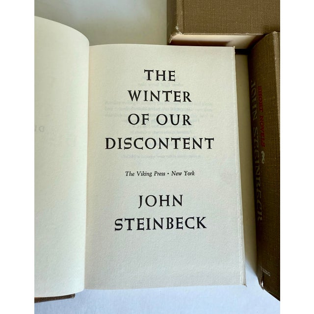 Mid-Century John Steinbeck Hardcover Book Set of 3 – Viking Press For Sale - Image 9 of 12