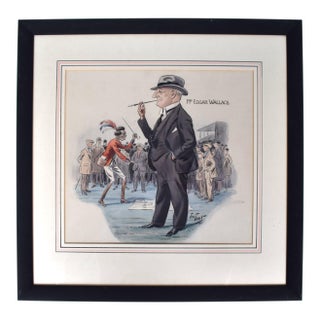Mr Edgar Wallace Watercolour by Peter Ronald 'The Tout' Buchanan (British, 1881-1964) For Sale