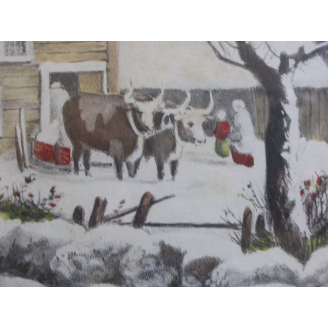 Winter in the Country: The Old Grist Mill Print by Currier & Ives For Sale - Image 4 of 9