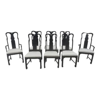 Mid 20th Century Singer Furniture Asian Inspired Set of 8 'Chin Hua' Dining Chairs For Sale