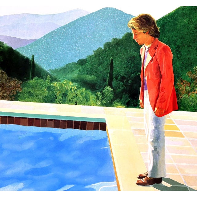 David Hockney Portrait of an Artist (Pool With Two Figures) Original 1988 Retrospective the Metropolitan Museum of Art Poster For Sale - Image 9 of 11