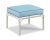 Traditional Haven Outdoor Ottoman in Canvas Air Blue with Canvas Jockey Red Welt For Sale - Image 3 of 3