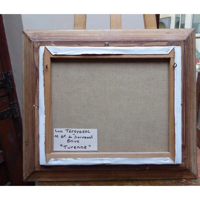 Cream Luce Tereygeol, Landscape of Turenne, 1970s, Oil on Canvas, Framed For Sale - Image 8 of 14