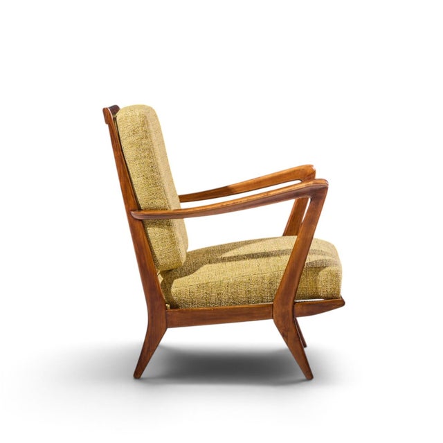 Gio Ponti for Cassina Model 516 Mid Century Walnut Lounge Chairs - Pair For Sale - Image 11 of 12