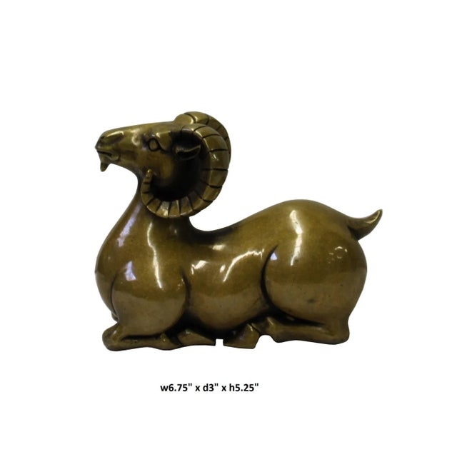 Chinese Bronze Metal Fengshui Ram Fortune Figure For Sale - Image 5 of 6