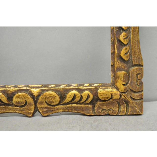 Mid 20th Century Vintage Italian Hollywood Regency Gold Gilt Wood Art Picture Frame 18.25 X 15.5 For Sale - Image 5 of 13