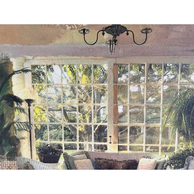 Textile-Enhanced Interior Scene by Sharon Stoneburner – Signed & Framed For Sale - Image 10 of 13