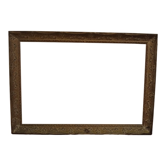 Antique Solid Wood Ornate Frame 24"x36" For Sale