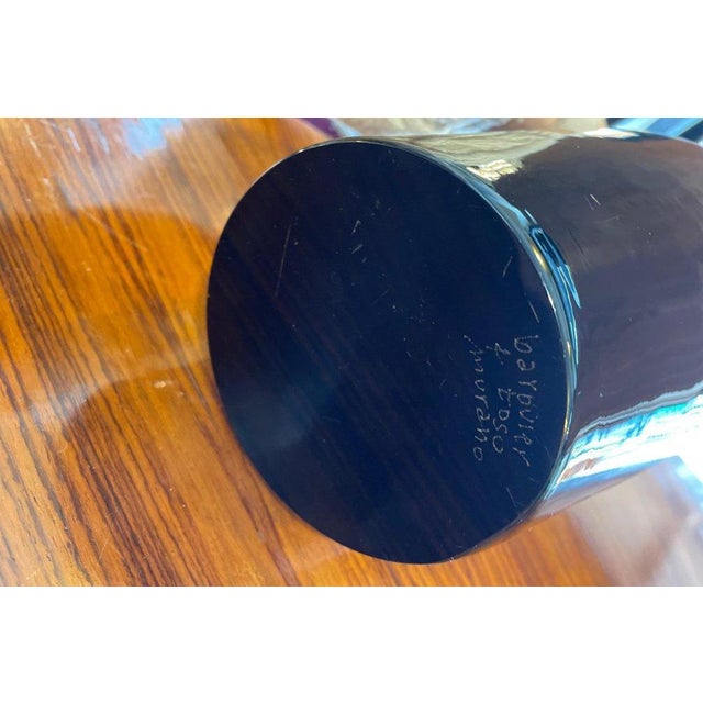 Glass Murano Black Glass Vase by Barovier, 1960 For Sale - Image 7 of 9