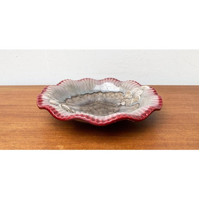 Large Mid-Century Eastern German GDR Pottery Bowl from Strehla Keramik, 1960s, in Very Good conditions. Designed 1960 to...