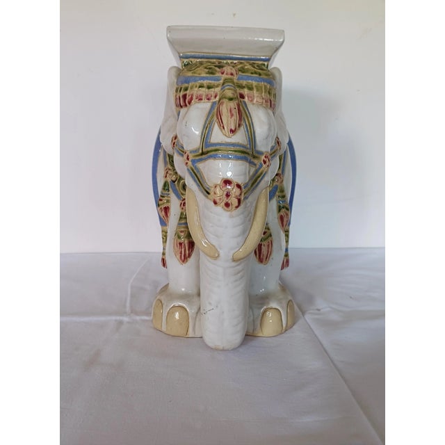 Large Ceramic Elephant Garden Stool or Plant Stand, 1960s For Sale - Image 4 of 7
