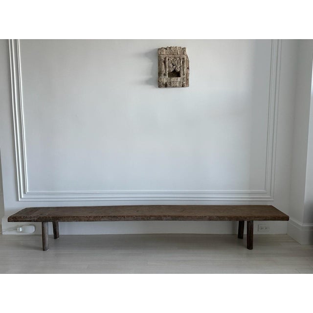 Andrianna Shamaris Teak Wood Long Bench For Sale - Image 14 of 18