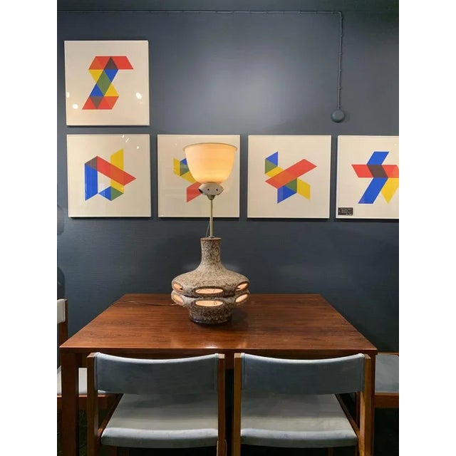 Mid-Century West German Stoneware Large Brutalist Lamp in the Style of Scheurich or Bay For Sale - Image 9 of 16