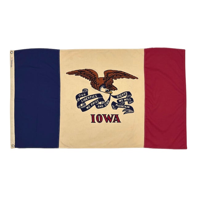 Vintage Cotton State Flag of Iowa For Sale