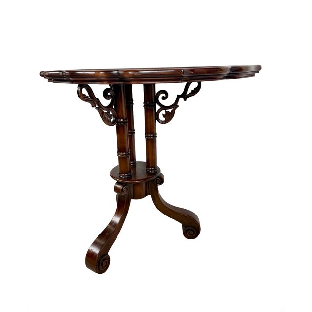 Vintage Southampton Demilune Console Table With Cane & Glass Top For Sale - Image 10 of 18