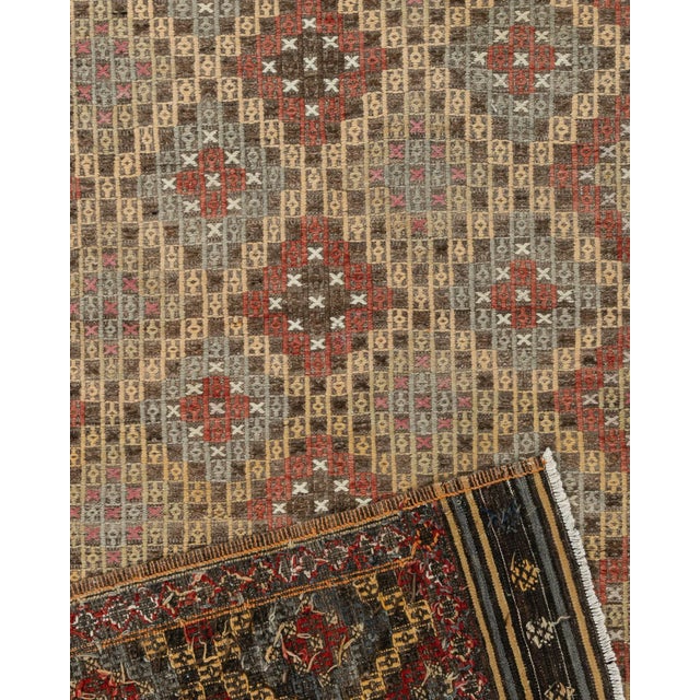 Vintage Turkish Jajim Flatweave Area Rug 5ft 2in X 9ft 7in For Sale In New York - Image 6 of 10
