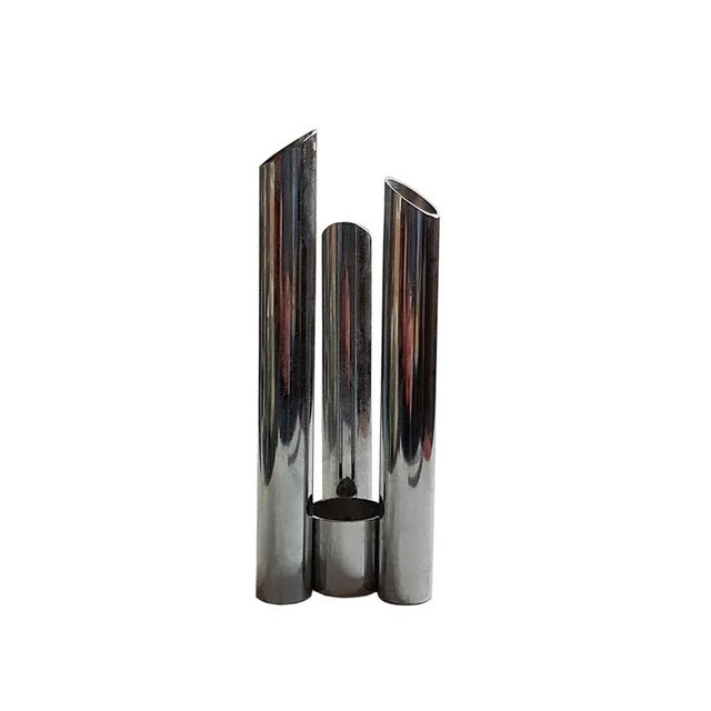 Italian Space Age Metal Vase, 1960s For Sale - Image 5 of 9