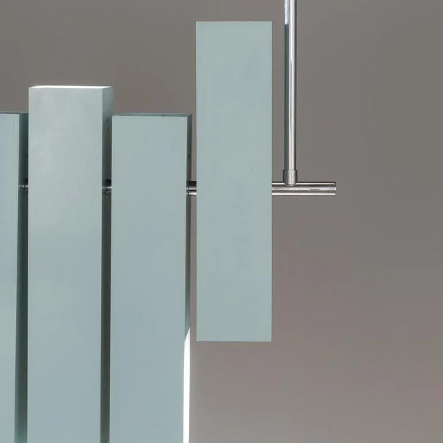 Blue Lacquered Metal Prototype Chandelier from Lumi, 1970 For Sale - Image 9 of 10