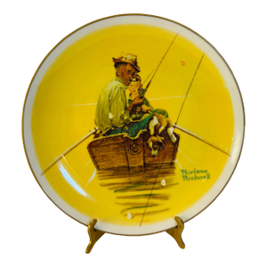 Norman Rockwell Fish Finders Four Seasons Gorham 10.5” Collector Plate