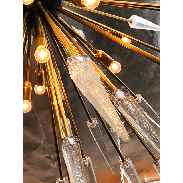 21st Century Italian Puntali Murano Clear Glass Shards Sputnik Chandelier by Fabio LTD For Sale - Image 6 of 7