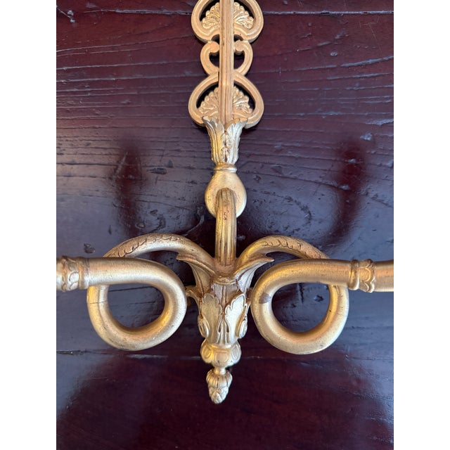 Pair of Antique French 19th Century Gilt Bronze Wall Candle Sconces For Sale - Image 11 of 16