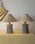 A pair of Brutalist pottery lamps by Vanguard, USA, 1970s. They have a very Bernard Rooke look. Original textured wide...
