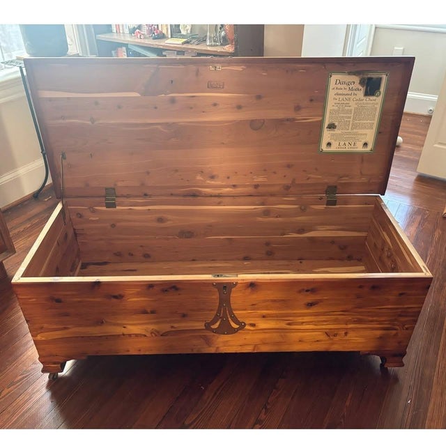 Stunning hope chest handmade by the Lane Cedar Chest company in Altavista, VA. Rich color, visible grain, and what appear...