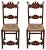 Set of Venetian Gothic Style Carved Walnut Side Chairs, 1800s For Sale