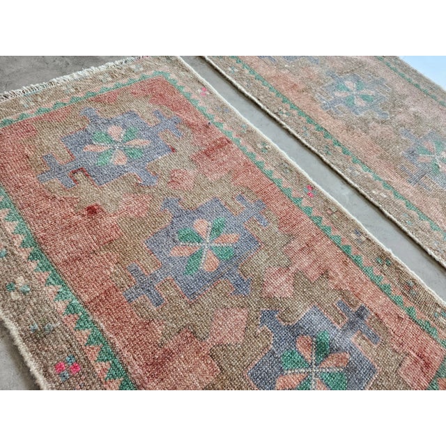 Textile 1960s Small Traditional Oriental Style Turkish Rug - Set of 2 For Sale - Image 7 of 9