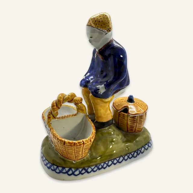 Ceramic Late 19th Century Quimper Faience Condiment Dish From Brittany, France For Sale - Image 7 of 7