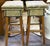 Mid Century Faux Snakeskin Upholstered Wood Stools - Signed and Dated 1971 For Sale - Image 4 of 15