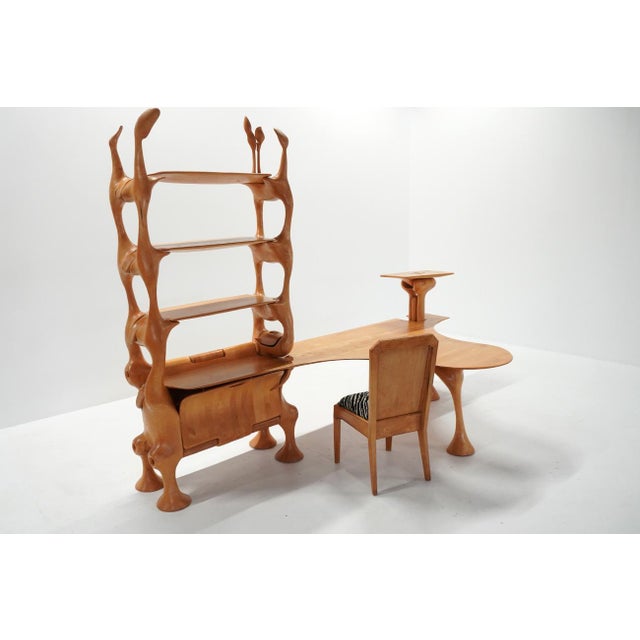 Studio Furniture Wood Bookcase in the style of Wendell Castle, 1970s For Sale - Image 6 of 18