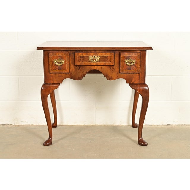 Councill Furniture Queen Anne Inlaid Mahogany Lowboy Dresser or Console Table For Sale - Image 16 of 16