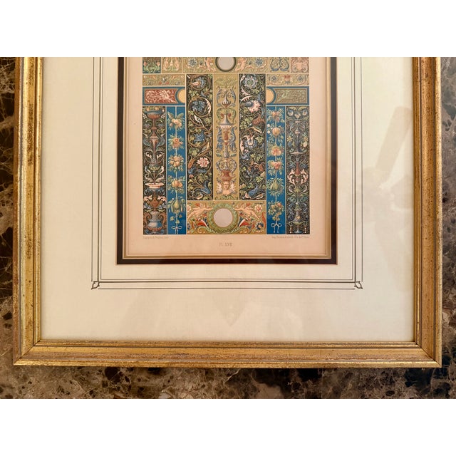 1875 French Framed Gilt Scrollwork and Border Chromolithographs- a Pair For Sale - Image 16 of 17