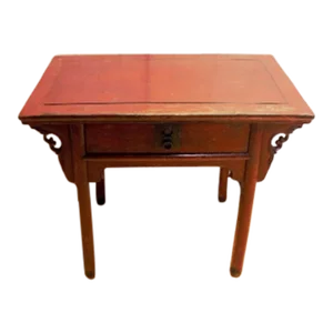 Antique Country-Style Chinese Red Lacquer Altar Desk
