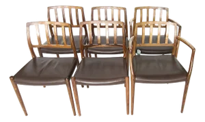 Vintage Danish Chairs by Niels O. Møller for JL Møllers Furniture Factory, Set of 6