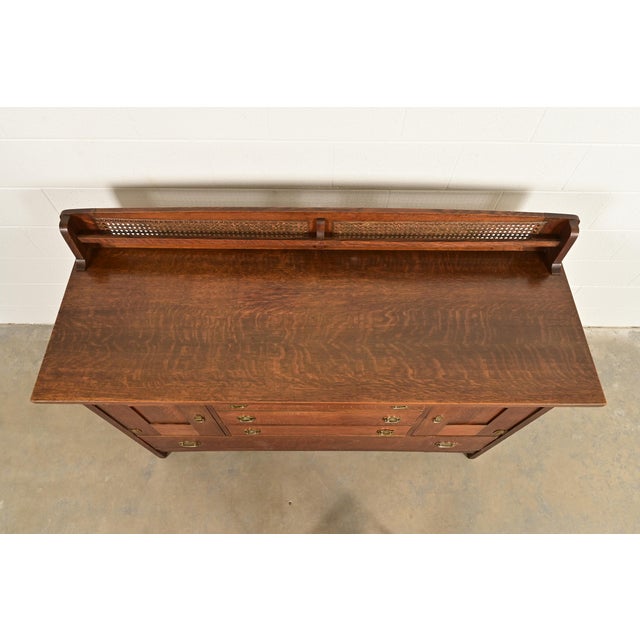 Lifetime Furniture Antique Mission Oak Arts & Crafts Sideboard, Circa 1910 For Sale - Image 14 of 17