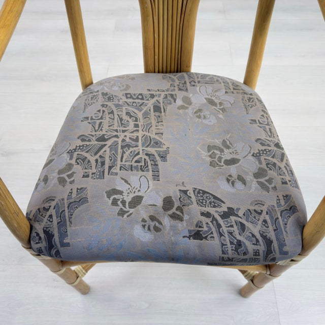 Wood Italian Bamboo and Rattan Armchairs - Set of 6 For Sale - Image 7 of 11