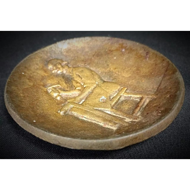 Add a touch of vintage elegance to your space with this 20th-century bronze trinket dish, signed "Clenget." This...