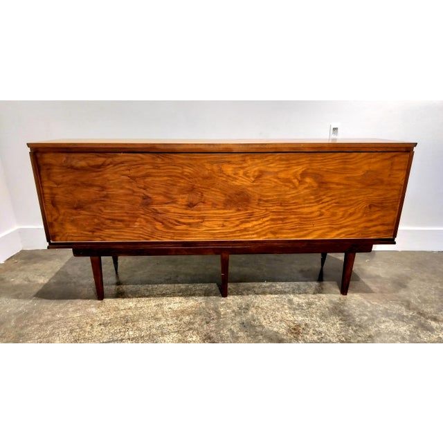 Mid Century Modern French Oak Sideboard With 4 Carved Doors 1960s For Sale - Image 11 of 11