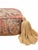 Rose Vintage Fleur De Lis Wool Pouf For Sale - Image 8 of 8