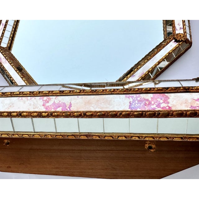 1980s Vintage Venetian Spanish Mirror and Console Set, 1980, Set of 2 For Sale - Image 5 of 11