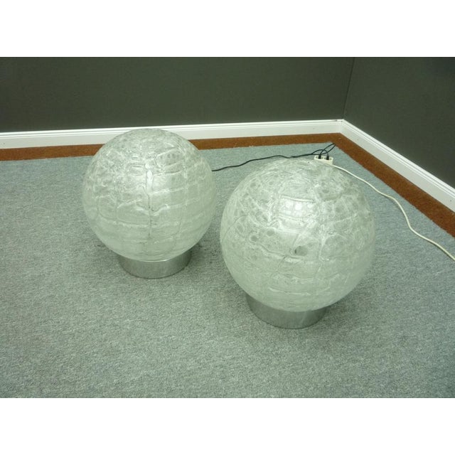 Space Age Ice Glass & Chrome Floor Lamps from Doria, 1960s, Set of 2 For Sale - Image 4 of 14