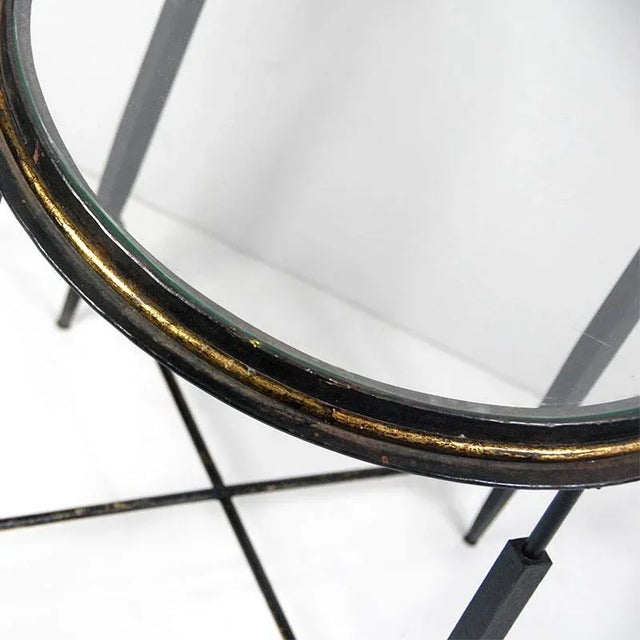 Metal Antique French Metal and Glass Side Table, 1920s For Sale - Image 7 of 9