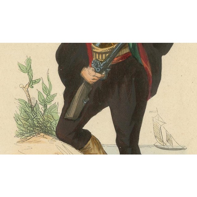 Markaert, Corsican Man with Firearm, 1845, Hand-Coloured Lithograph on Paper For Sale - Image 4 of 10
