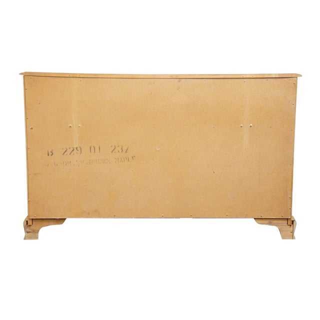 Bassett Furniture Solid Hard Rock Maple Colonial Early American 56" Double Dresser 229-01-237 For Sale - Image 13 of 15