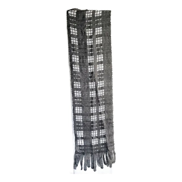 Burberry Mohair Macrame Windowpane Wrap Scarf For Sale